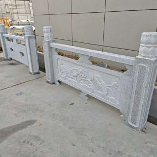 珠海芝麻白河道栏杆 石材栏杆