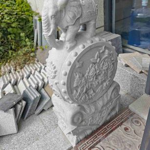 珠海芝麻白抱鼓石 庭院抱鼓石