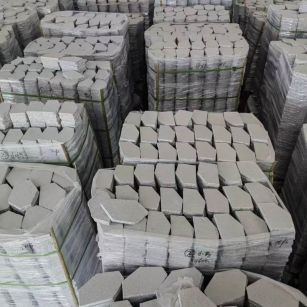 珠海芝麻白石材冰裂纹，碎拼。