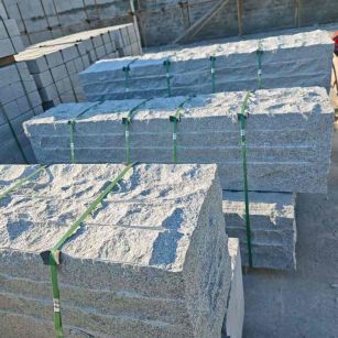 珠海芝麻白自然面整石 坐凳