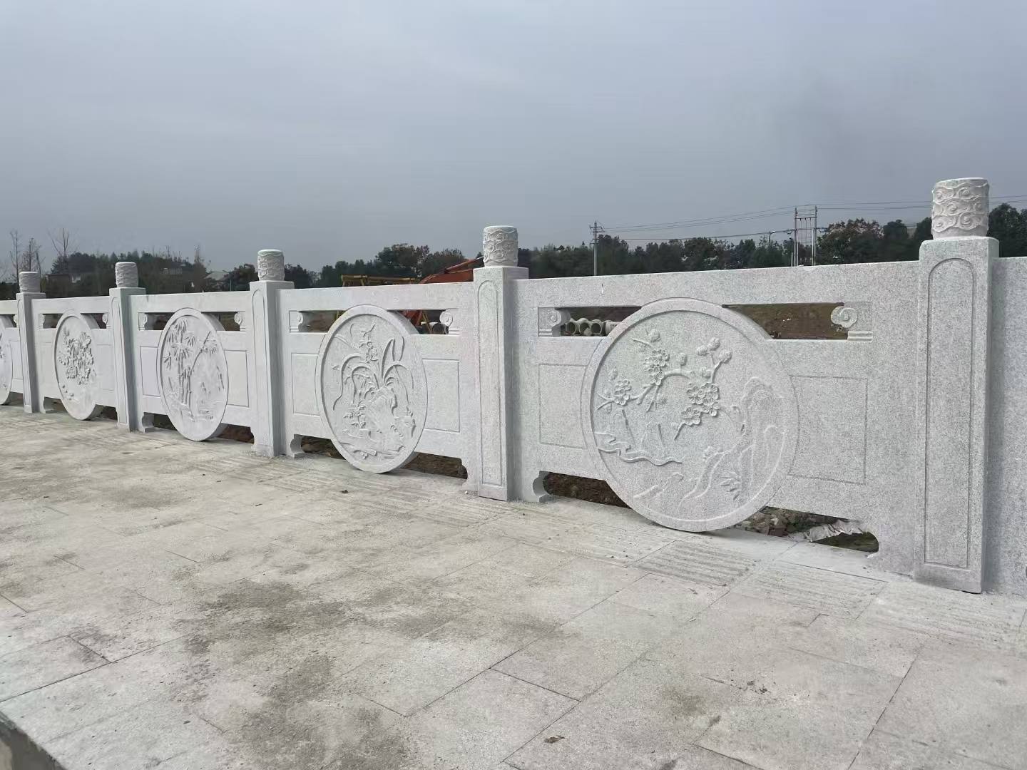 珠海芝麻白河道栏杆 石材栏杆